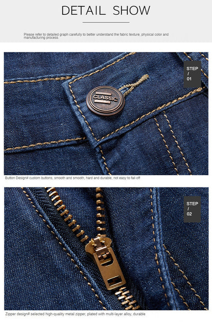 Men Extra Large Size Shorts Knee-length Summer Breeches Denim 2024 Male Bermuda Classic Stretch Plus Size Big 8XL Men Short Jean