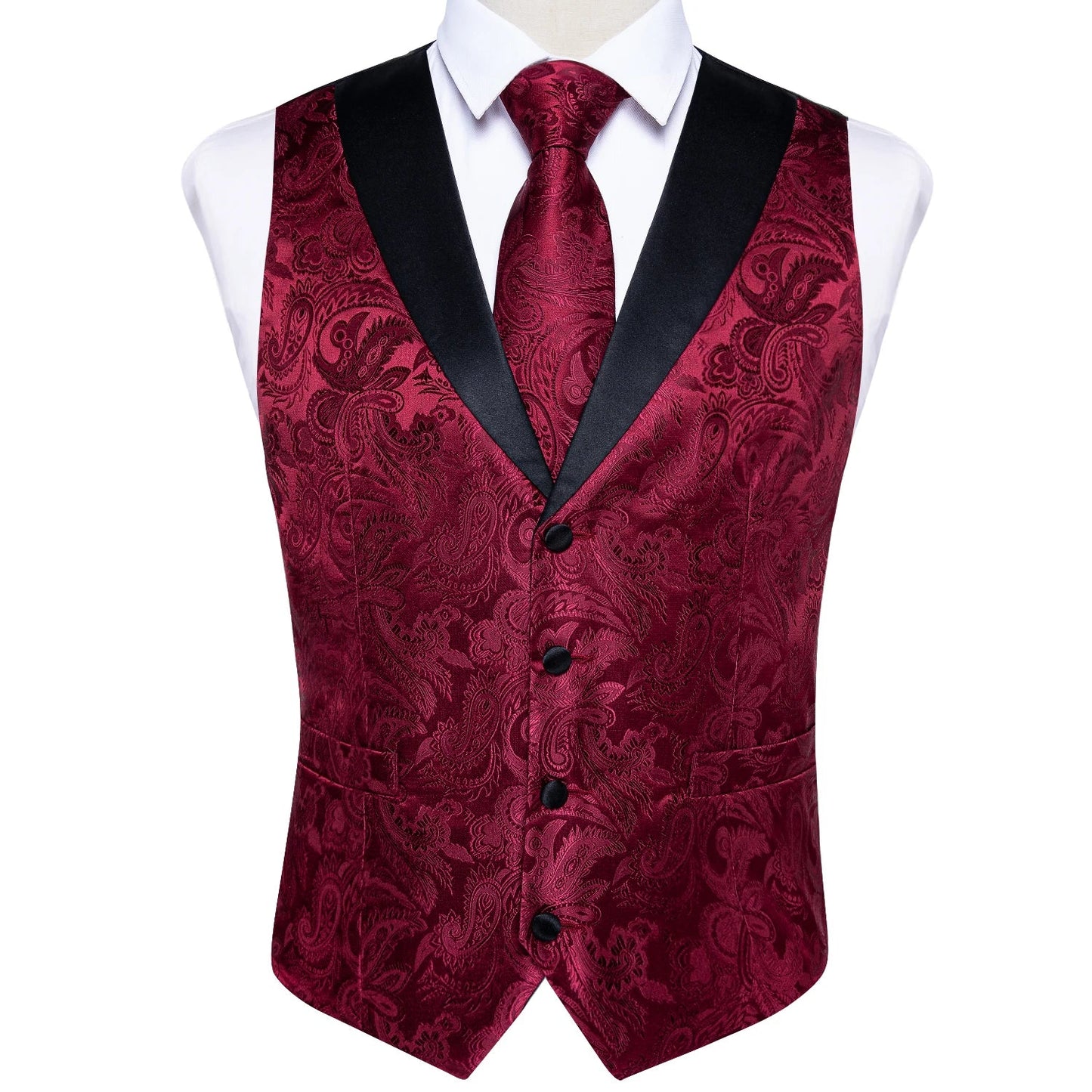 Men's Vest Blue Floral Suit Vest V Neck Tie Set For Wedding Party Brand Formal Dress Waistcoat Man Casual Sleeveless Jacket