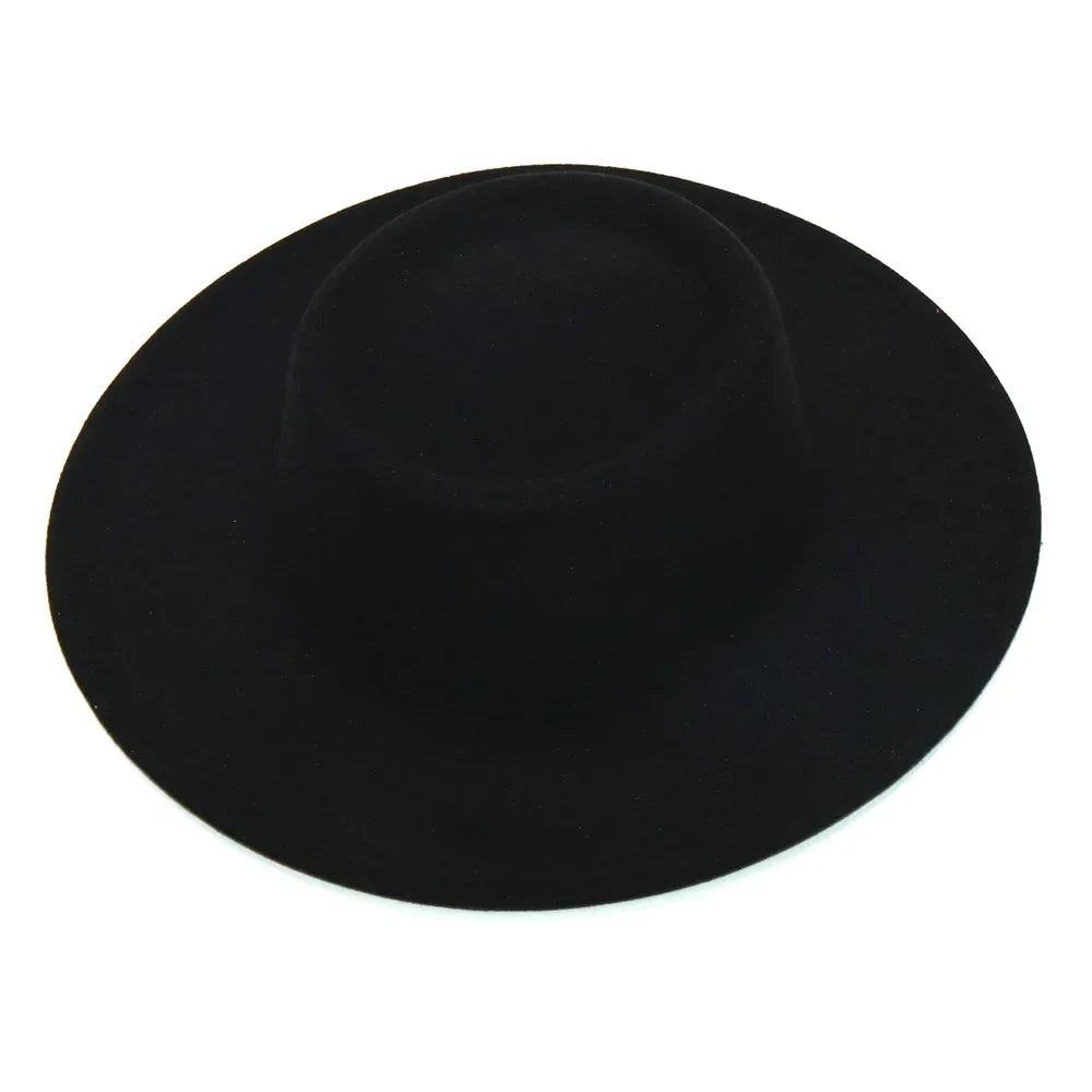 Fedora Hats Men Women 8.5CM Wide Brim Wool Felt Jazz Hats 2023 British style Dress Formal Panama Cap
