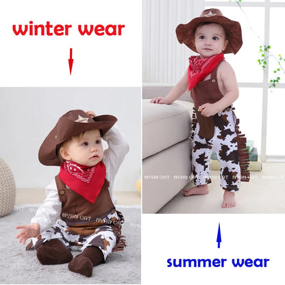 Cowboy Cow Boy Costume Rompers for Baby Boys Toddler Infant Halloween Christmas Birthday Party Cosplay Fancy Dress