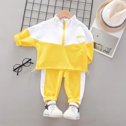Fashion Children Clothing Spring Autumn Baby Girl Clothes Boys Solid Jacket Pants 2Pcs/Set Toddler Cotton Costume Kids Tracksuit