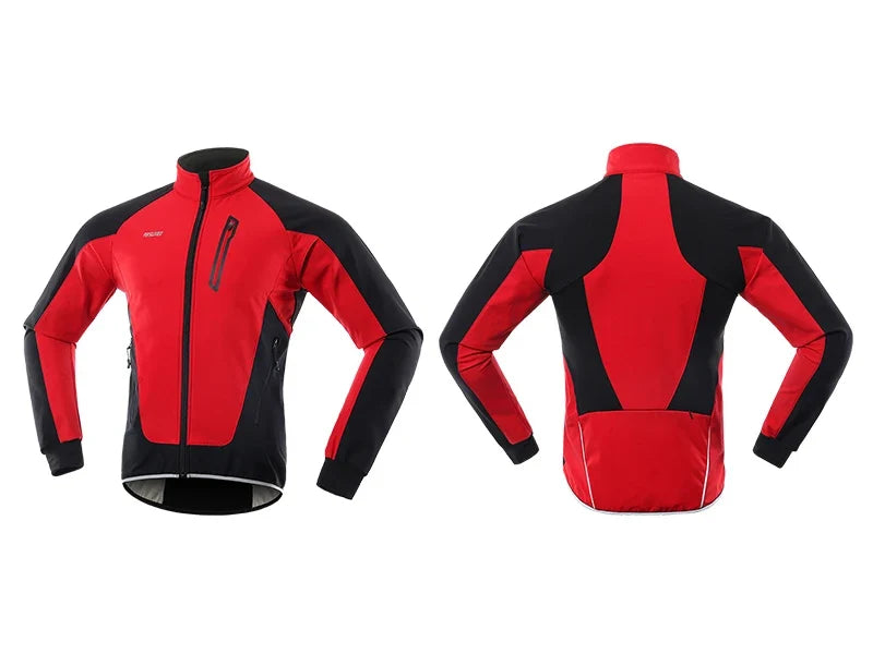 Men's Winter Cycling Jacket Thermal Fleece Warm Up Bicycle Clothing Windproof Waterproof Soft Shell Coat MTB Bike Jersey