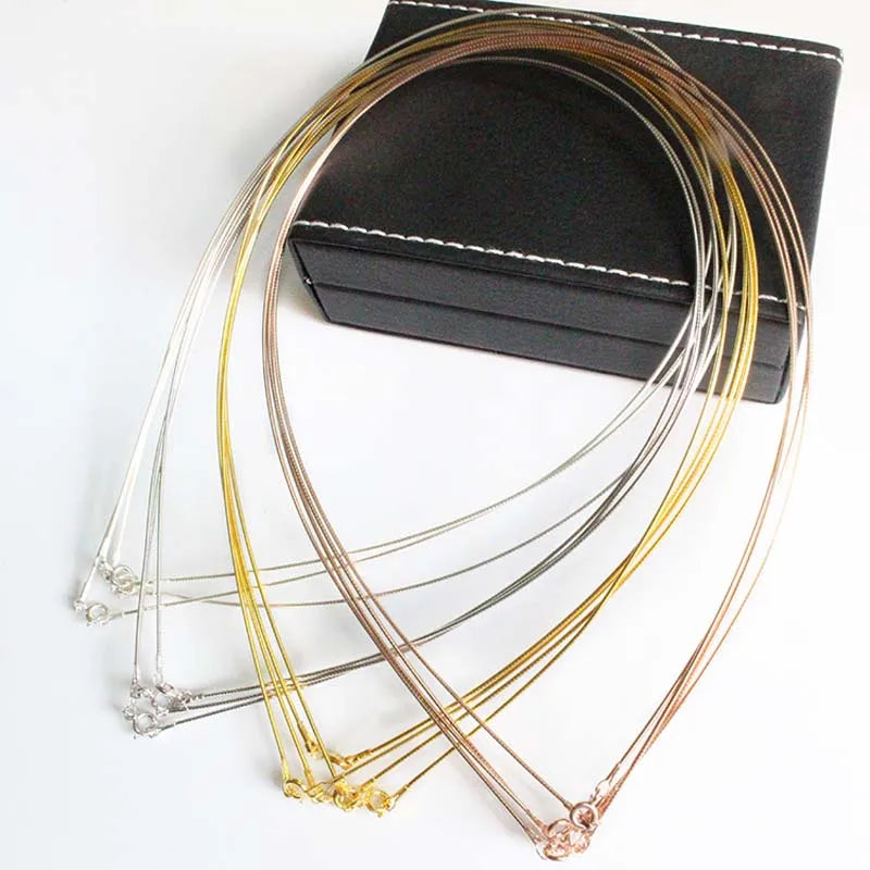 Genuine Real Pure Solid 925 Sterling Silver Necklace for Women Punk Rock Rose Gold Snake Chains Jewelry Female Necklaces Choker