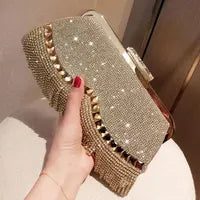 Evening Bags Women Clutch Bag High-end Leather Evening Wedding Bridal Handbag Pearl Flower Fashion Chain Party Packs