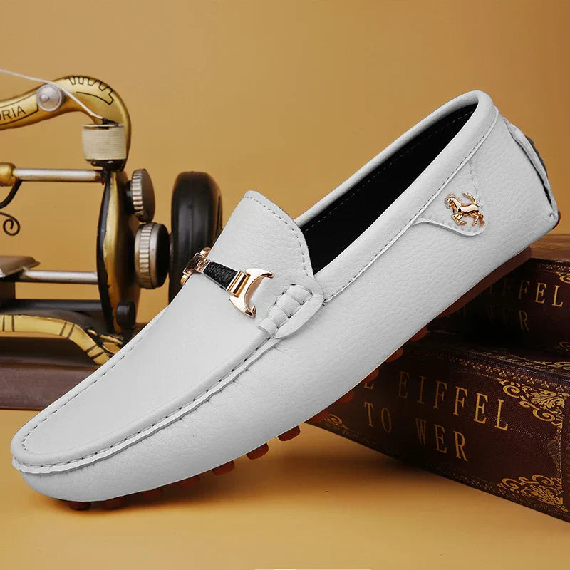 White Loafers for Men Size 48 Slip on Shoes Driving Flats Casual Moccasins for Men Comfy Male Loafers