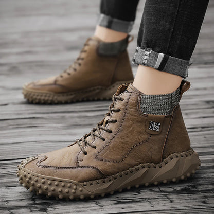 Winter Warm Men's Casual Shoes Fashion Men's Leather Boots Comfortable Men's Ankle Boots Outdoor High Quality Hiking Boots Men