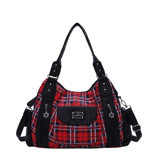Women Handhag Designers Luxury Hand bags Fashion Women Plaid Shoulder Bags Female Top-handle Bags Large Purse Hobos