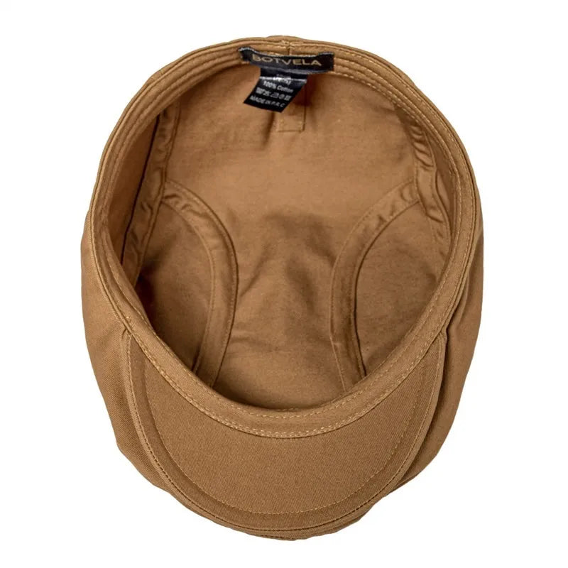 Men's 100% Cotton Newsboy Caps High Quality Classic Flat Cap Gatsby Ivy Golf Cabbies Hat for Male Trucker Driver Hats