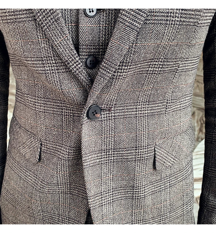 25 Colors 1 Pcs Blazer No Pants S-7XL New Wedding Dress Formal Business Slim Mens Suit Jacket Plaid Striped Solid Color