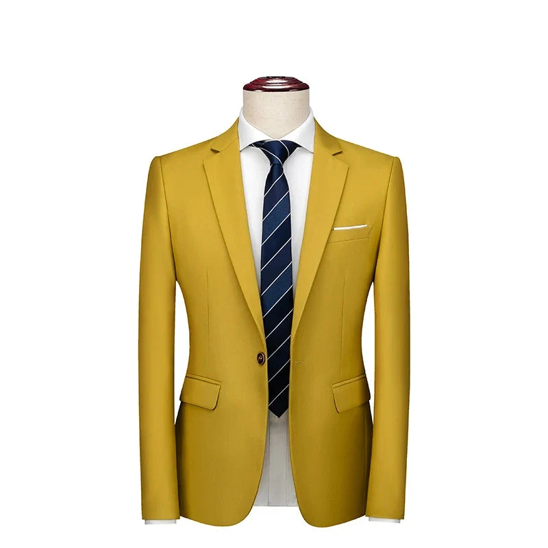 Bright Green Single Button Men's Blazer, Asian Size Slim Suit Jacket, Wedding Dress Coat, White and Black Tops.