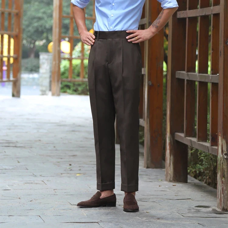 Custom Made Black/White Pants Straight-Fit Trousers Mens/Bridegroom/Best Man Wedding/Evening Plain Front Pant KZ11