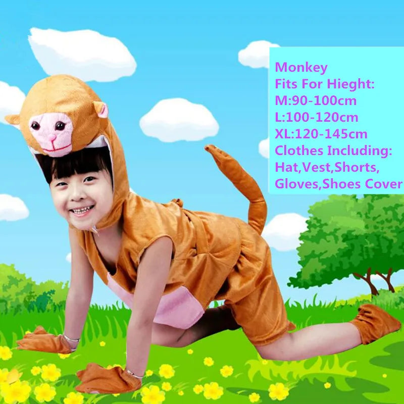 Cute Multiple Animal Costume Children Kids Boys Girls Summer Short Cosplay Costumes  Carnival Party Dress Halloween