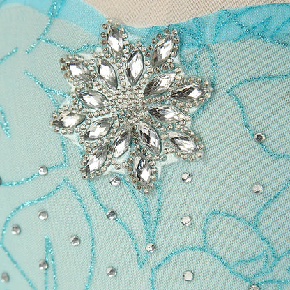 Fancy Baby Girl Princess Dresses for Girls Elsa Costume Bling Synthetic Crystal Bodice Elsa Party Dress Kids Snow Queen Cosplay