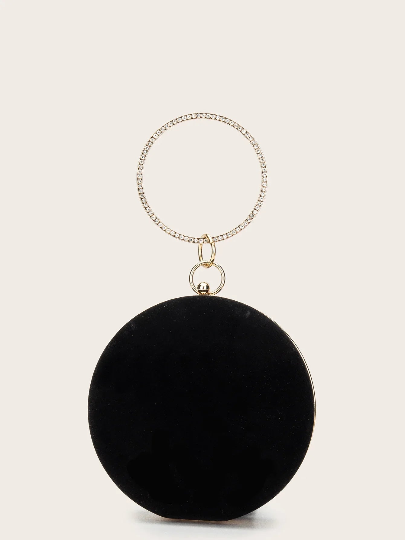 Women Velvet Evening Bag Party Metal Crystal Round Clutches Evening Bags Wedding Bag Bridal Shoulder Handbag Clutch Purse