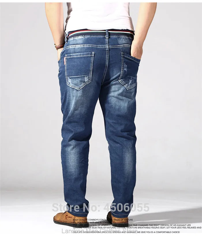 Distressed Extra Large Jeans For Men Stretch Denim Trousers 6XL 7XL 8XL Big Plus Size Mens Ripped Pants 160KG Male Elastic Jean
