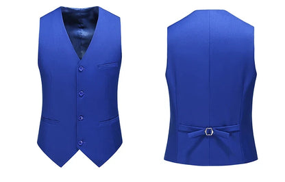Royal Blue Vest Waistcoat Men's Brand New Slim-Fit V Neck Dress Vests Mens Formal Business Wedding Tuxedo Chaleco Hombre 6xl