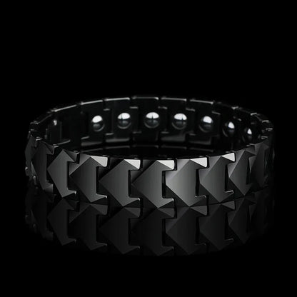 Tungsten Links Bracelets for Men Women Couples High Polished Inlay Health Magnetic Stones Three Color, Customized