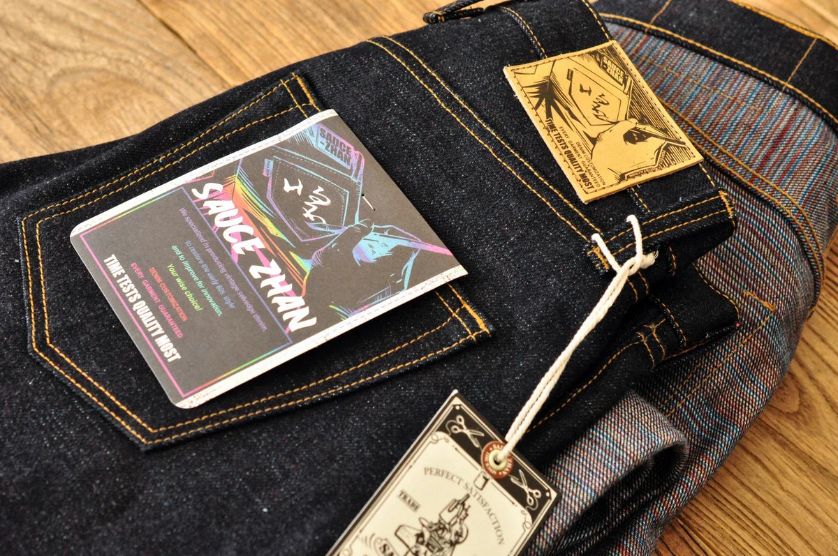 Mens Jeans 21 Oz Rainbow Selvedge Denim Vintage Raw Jeans for Men Sanforized Unwashed Heavyv Denim Jeans