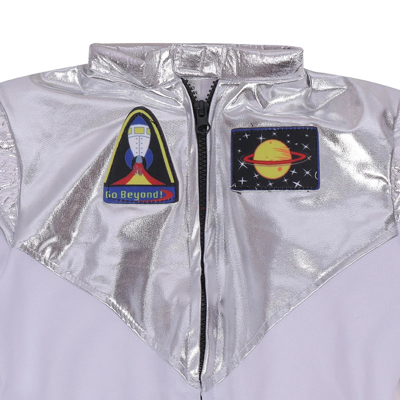 Deluxe Boys Girls White Space Astronaut Costume Suitable For Book Week Halloween Carnival Out Space Themed Party Kids Costumes