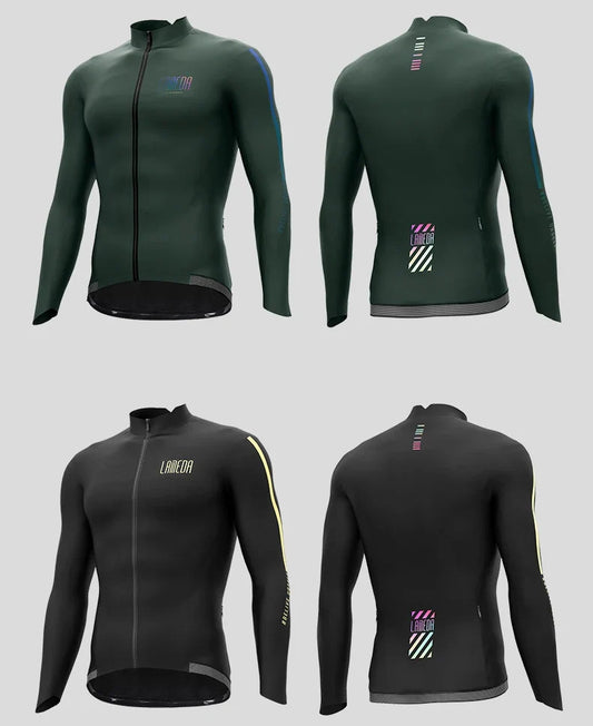 Winter Cycling Jacket for Men Windproof Fleece Men's Bike Jacket MTB Cycling Clothing Bicycle Coat Jackets with Pockets