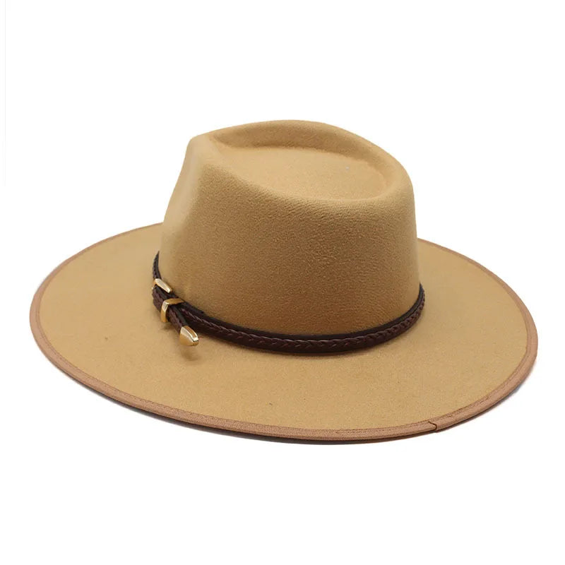 2024 Fashion Women Winter Wool Fedora Hat Men Simple Wide Brim Vintage Felt Jazz Hats New Top Trilby Cap