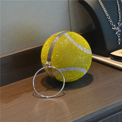 Lady Yellow Pink Black Diamond Day Clutches Rhinestone Pearl Evening Bag Circular Shaped Chain Shoulder Handbags For Party Purse