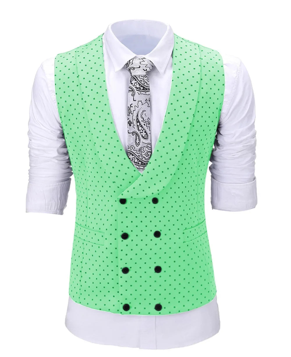 Men's Suit Formal Neck Square wave point leisure  Casual Waistcoat Formal Business Grey Navy Vest Groomman For Wedding Evening
