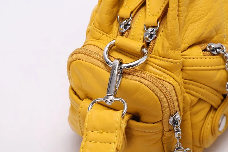 Vintage Women Handbags Soft Bag Small Top-handle Purse Fashion Satchel Multi-Pockets Shoulder Bag Hobos Phone Pack Tote Bag