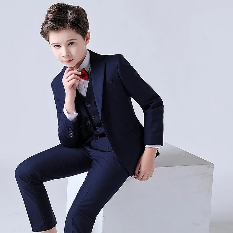 Flower Boys Wedding Suit Kids Prom Party Tuxedo Formal Blazer Children's Day Pinao Performance Costume school uniform 2-16T