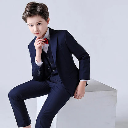 Flower Boys Wedding Suit Kids Prom Party Tuxedo Formal Blazer Children's Day Pinao Performance Costume school uniform 2-16T