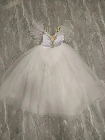 White Ballet Dress Long Romantic Ballet Tutu Professional Ballet Swan Lake Ballerine Femme Children Girls Fairy Ballet Costume