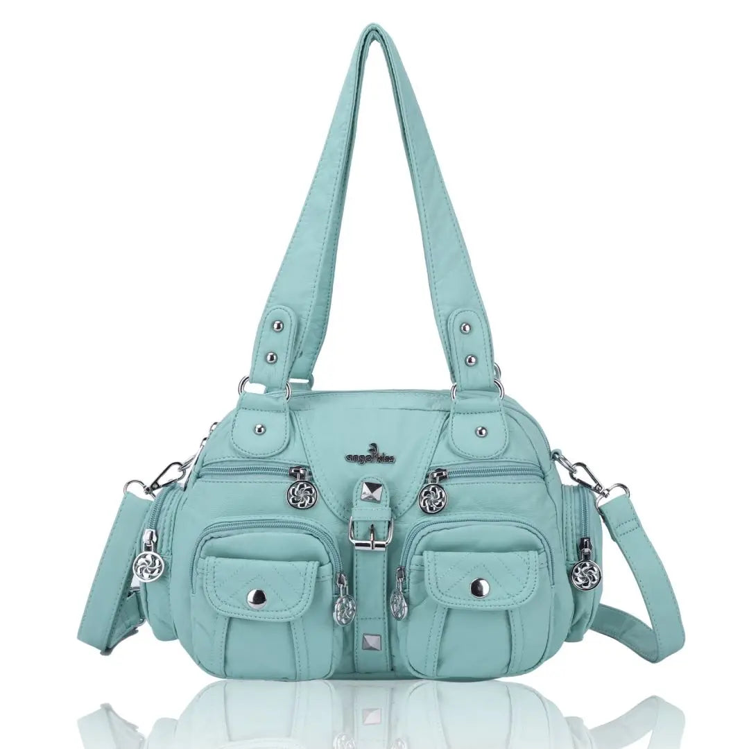 Bag Women Small Handbags Satchel Top-handle Handbag PU Shoulder Bag 8”x11” Dumpling Pack Multi-pockets Shoulder Bag