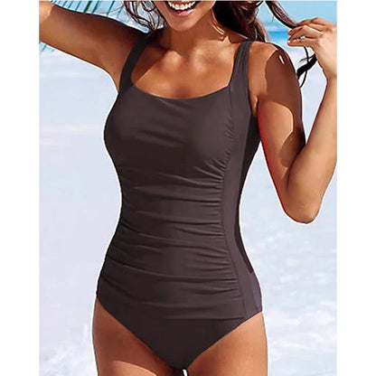Sexy One-Piece Women Swimsuit 2024 Push Up Plus Size Swimwear Tummy Control Monokini Swimming Beach Wear Vintage Bathing Suit