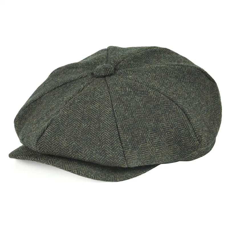 Men's 8 Piece Wool Blend Newsboy Flat Cap Gatsby Retro Hat Driving Caps Baker Boy Hats Women Boina 005