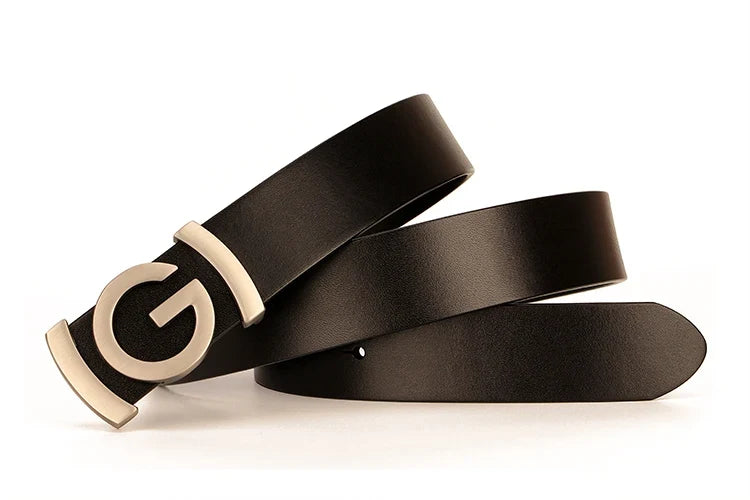 New Wide 34mm Male belt Famous Style Metal G Buckle Brand Women Belt Genuine Leather business Luxury Belts for Men Strap jeans