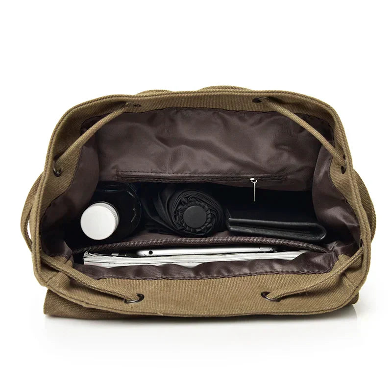 New High Quality Canvas Men Backpack Large Shoulder School Bag Rucksack For Boys Travel Fashion Camping Bags Fashion Simple Bags