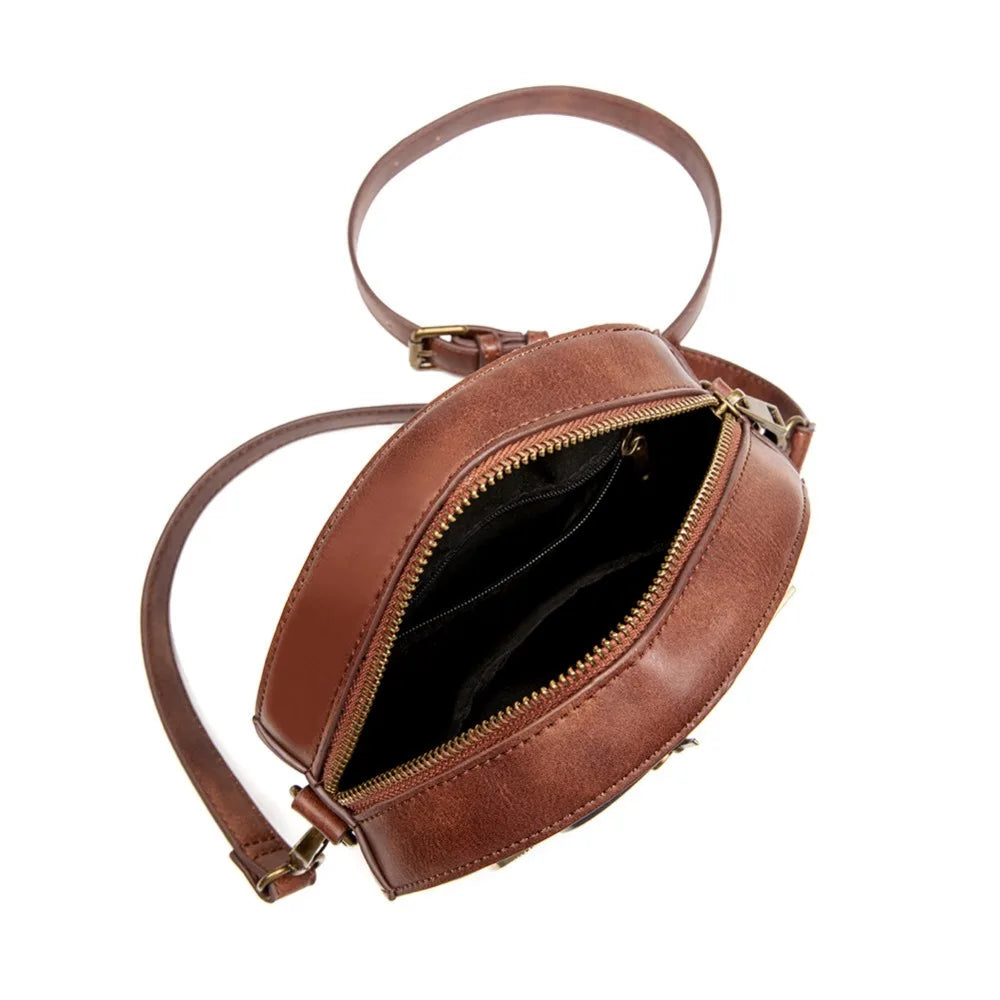 Norbinus Steampunk Single Shoulder Bags Vintage Women Handbags Gothic Messenger Crossbody Bag Ladies Rivet Top-Handle Bags Pack