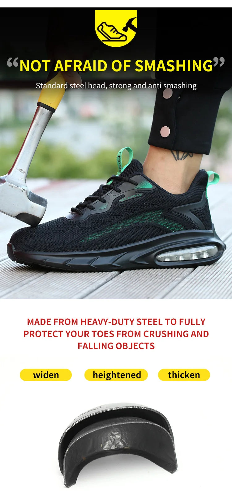 Industrial Safety Shoes With Steel Toe Cap Indestructible Cushion Work Shoes For Men Protective Security Boots Women Footwear