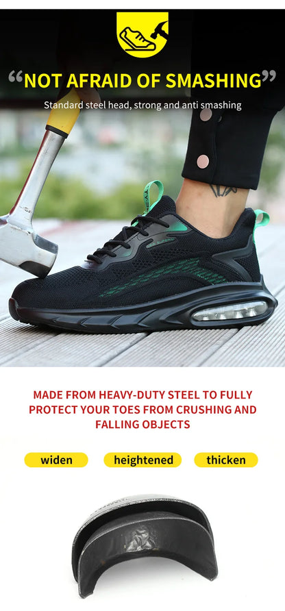 Industrial Safety Shoes With Steel Toe Cap Indestructible Cushion Work Shoes For Men Protective Security Boots Women Footwear