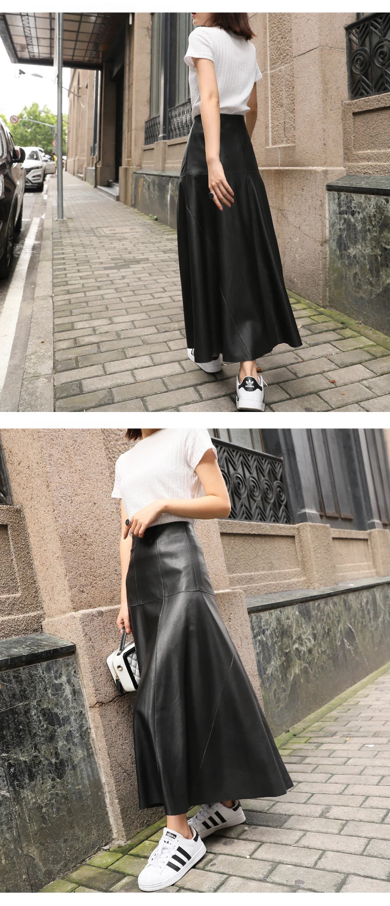 Maxi Skirt Winter Women Splendid Genuine Leather Flared Gonne Female Umbrella Large Swing Jupe Mujer 80 Long Ankle Falda Largas