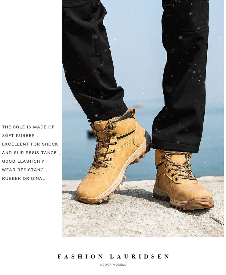 Winter Waterproof Men Boots Plush Super Warm Snow Boots for Men Sneakers Big Size 48 Men Ankle Boots Outdoor Shoes Botas Hombre