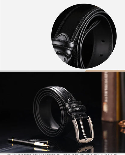 3.7*110-130cm Men's 2nd Cowskin Leather Belts Male Designer Business Waistband Crafts for Adults Jeans Accessories