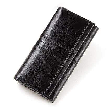 Pochette en Cuir Véritable pour Femme, Portefeuille à la Mode pour Téléphone Portable, avec Blocage RFID et Compartiment Zippé pour Cartes de Crédit