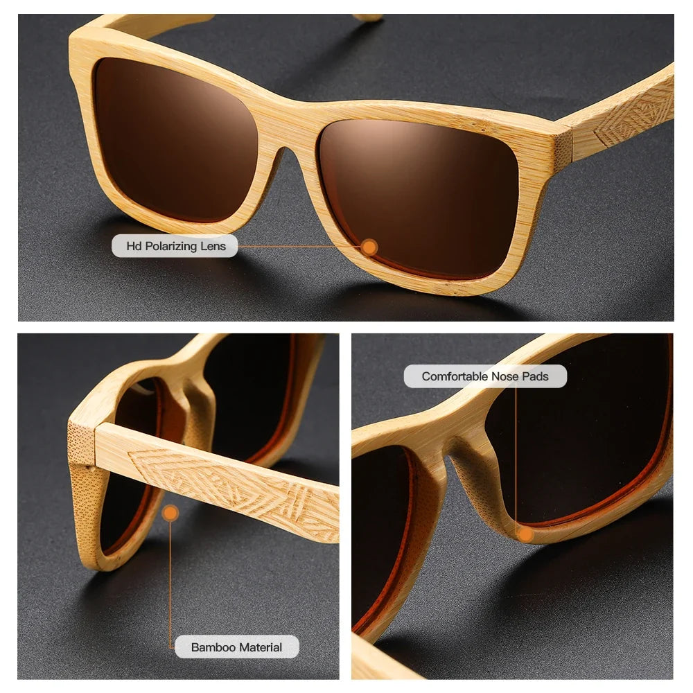 New Brand Design Handmade Natural Wooden Bamboo Sunglasses Luxury Sunglasses Polarized Wooden Oculos De Sol Masculino