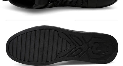Winter Genuine Leather Boots Men Ankle Casual High Top Skateboarding Shoes Cow Leather Big Size 47 48