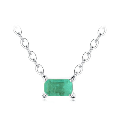 Authentic 925 Sterling Silver Green Tourmaline Necklace Pendant for Women Fashion Bijoux Wedding Statement Jewelry Gifts