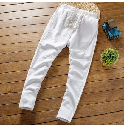(Shirt + trousers) 2025 summer men shirt Man Cotton and linen shirts Short sleeve men's casual shirts men A set of clothes M-5XL