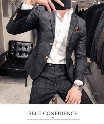 25 Colors 1 Pcs Blazer No Pants S-7XL New Wedding Dress Formal Business Slim Mens Suit Jacket Plaid Striped Solid Color