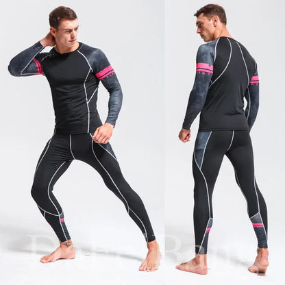 Man Compression Sports Suit Quick Drying Perspiration Fitness Training MMA Kit Rashguard Male Sportswear Jogging Running Clothes