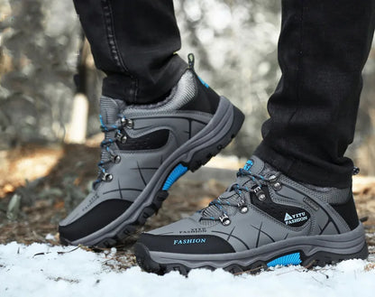 Brand Men Winter Snow Boots Waterproof Leather Sneakers Super  Warm Men's Boots Outdoor Male Hiking Boots Work Shoes Size 39-47